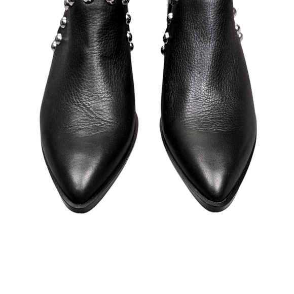 Rebecca Minkoff Womens Katen Studded Black Leather Pointed Toe Booties Size 7 - Picture 6 of 10